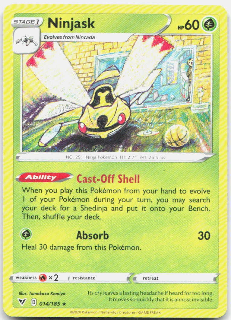 Ninjask 014/185 Rare Vivid Voltage Pokemon Near Mint