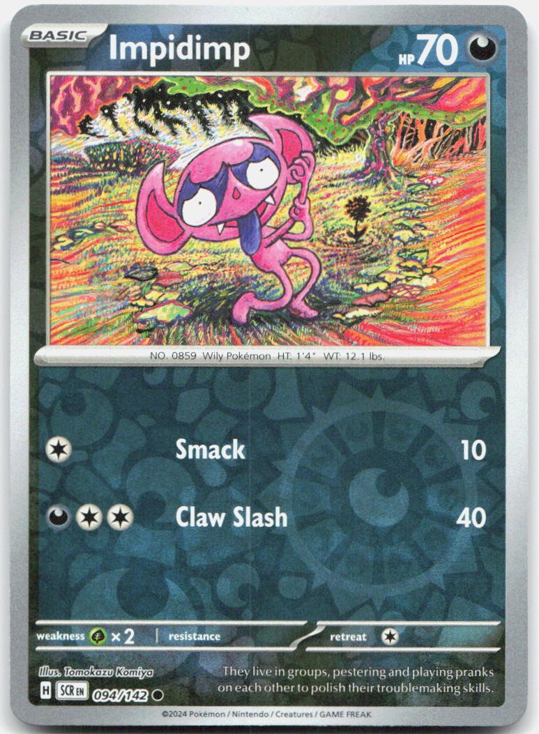 Impidimp 94/142 Common Stellar Crown Pokemon Reverse Holo Near Mint