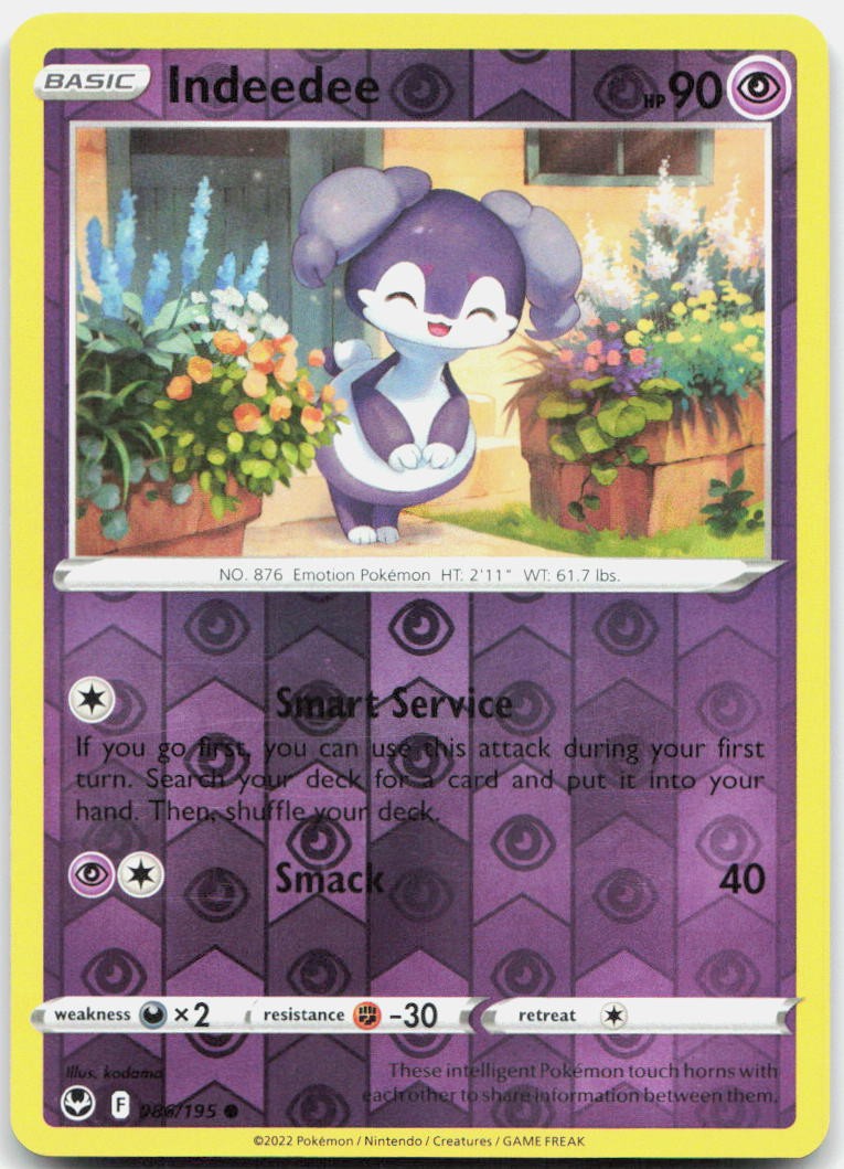 Indeedee Reverse Holo Common SWSH12: Silver Tempest 086/195 NM