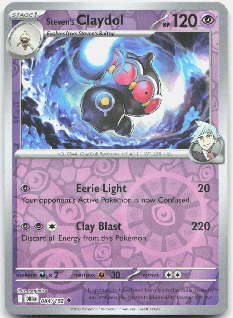 Steven's Claydol Reverse Holo Uncommon SV10: Destined Rivals 084/182 NM