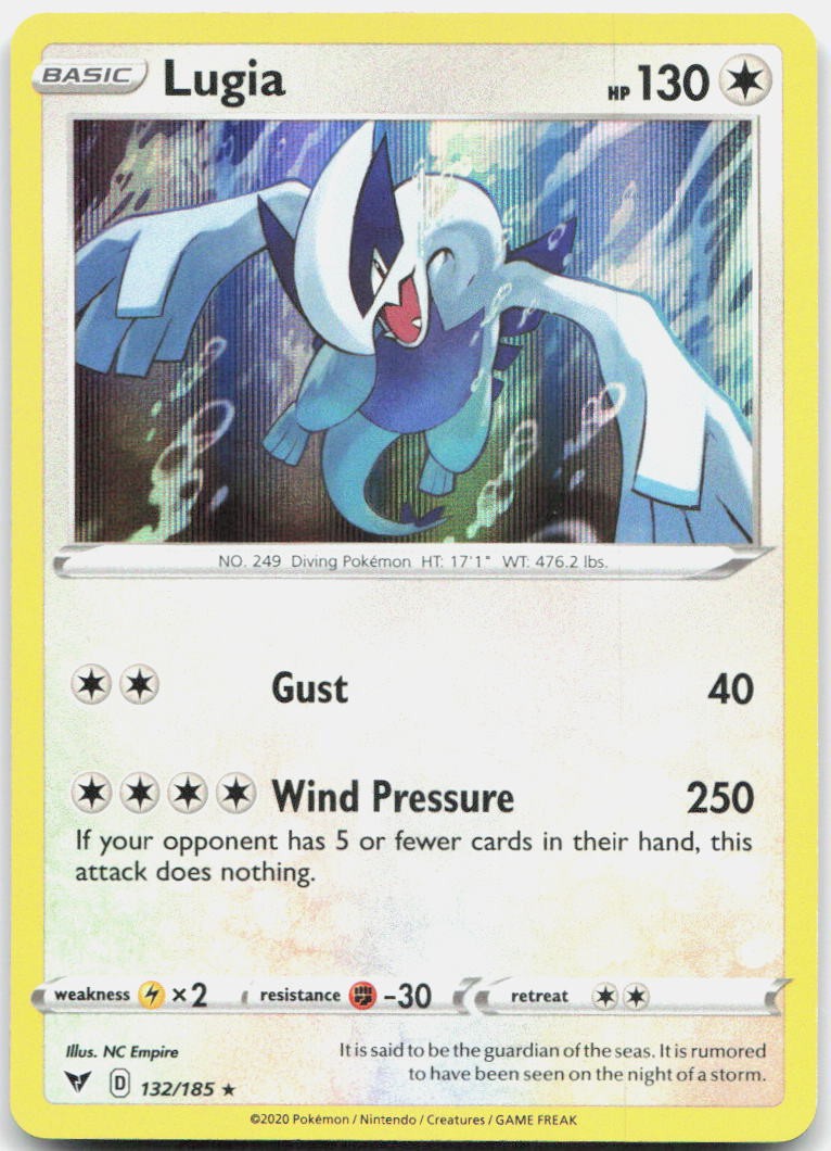Lugia 132/185 Holo Rare Vivid Voltage Pokemon Holo Near Mint