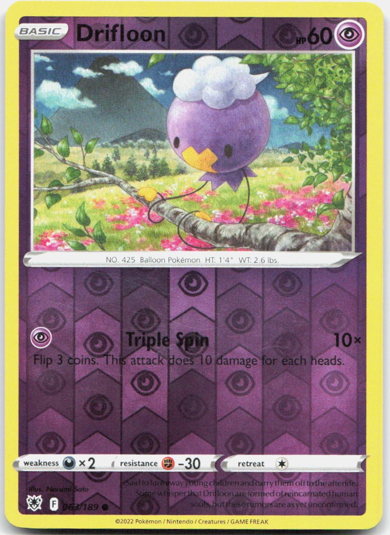Drifloon Reverse Holo Common SWSH10: Astral Radiance 063/189 NM