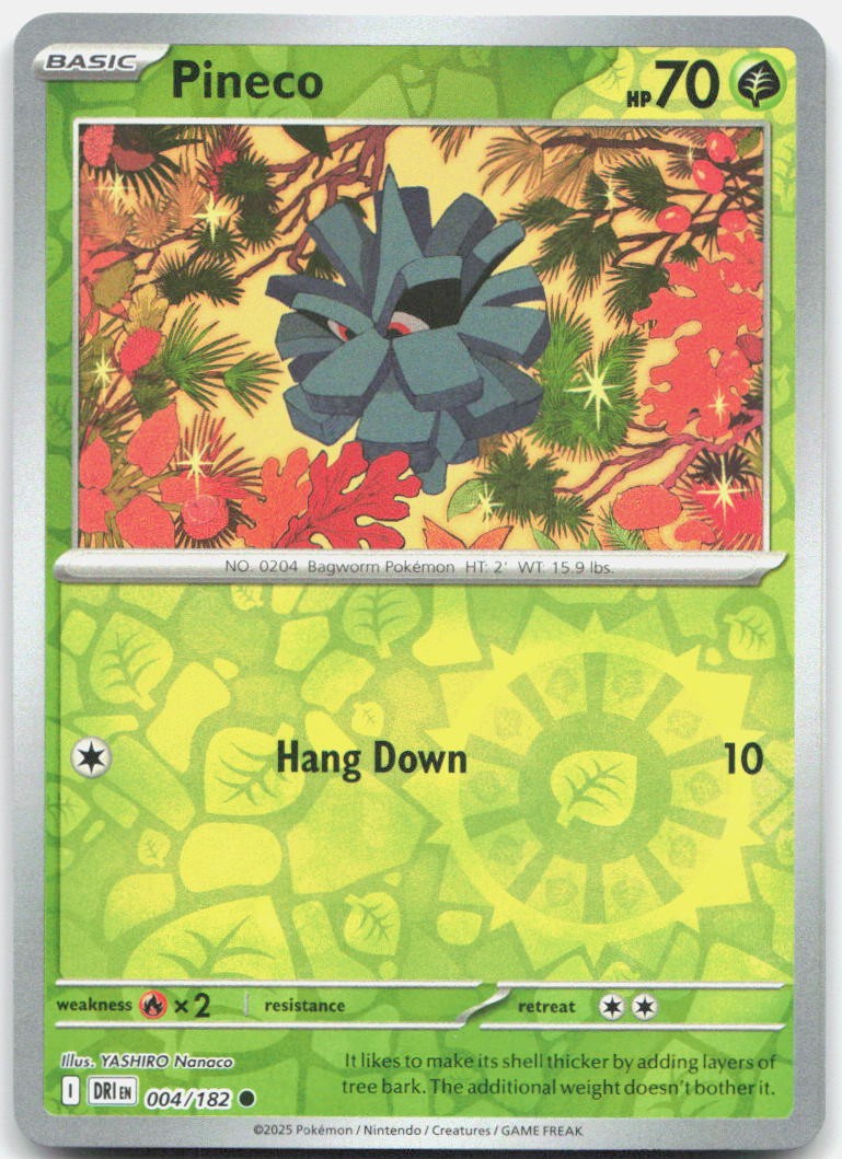 Pineco Reverse Holo Common SV10: Destined Rivals 004/182 NM
