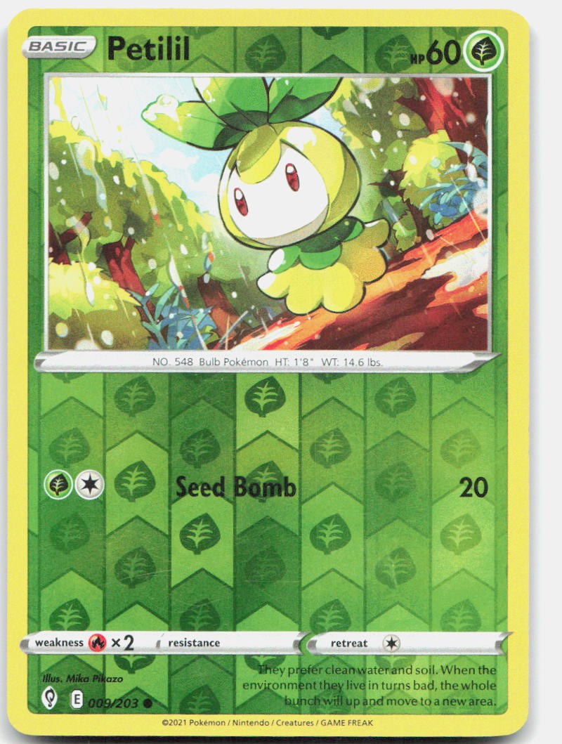Petilil 009/203 Common Evolving Skies Pokemon Reverse Holo Near Mint
