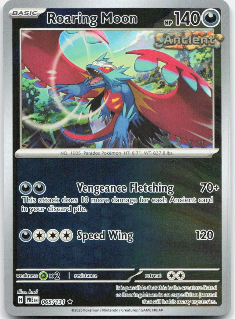Roaring Moon Reverse Holo Rare SV05: Temporal Forces 109/162 NM