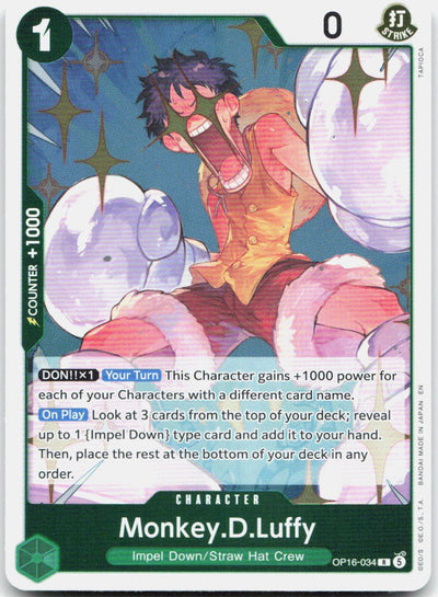 Monkey.D.Luffy (034) Foil R The Time of Battle OP16-034 NM