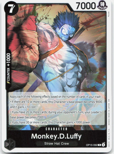 Monkey.D.Luffy OP15-092 Rare Adventure on Kami's Island One Piece Foil Near Mint