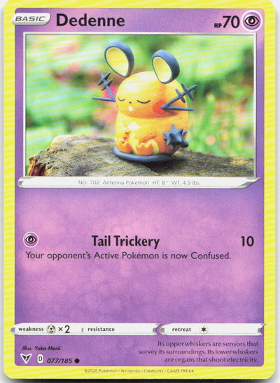 Dedenne 077/185 Common Vivid Voltage Pokemon Near Mint