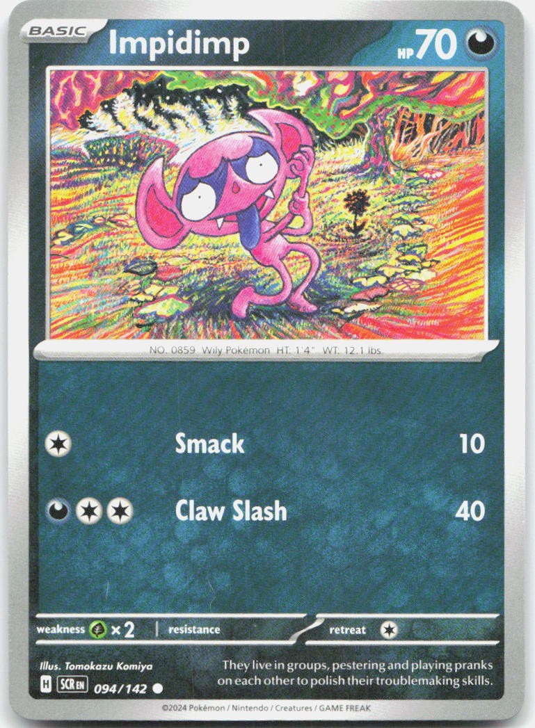 Impidimp 94/142 Common Stellar Crown Pokemon Near Mint