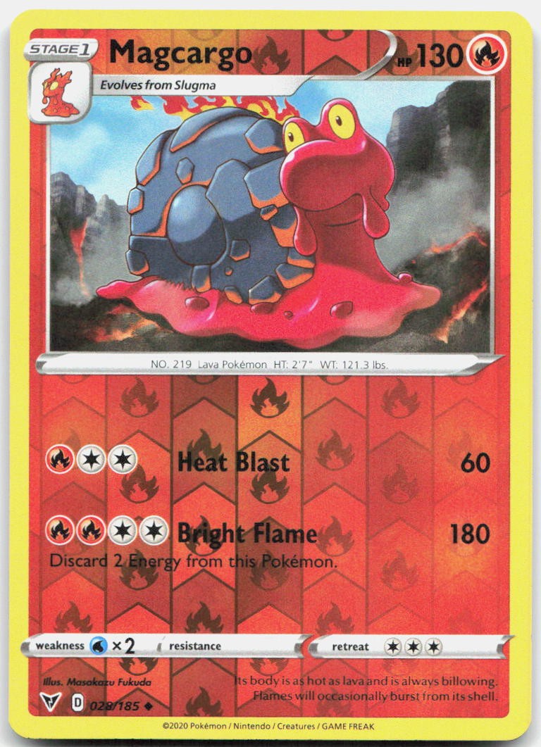 Magcargo Reverse Holo Uncommon SWSH04: Vivid Voltage 028/185 NM
