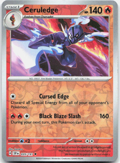Ceruledge Reverse Holo Uncommon SV08: Surging Sparks 035/191 NM