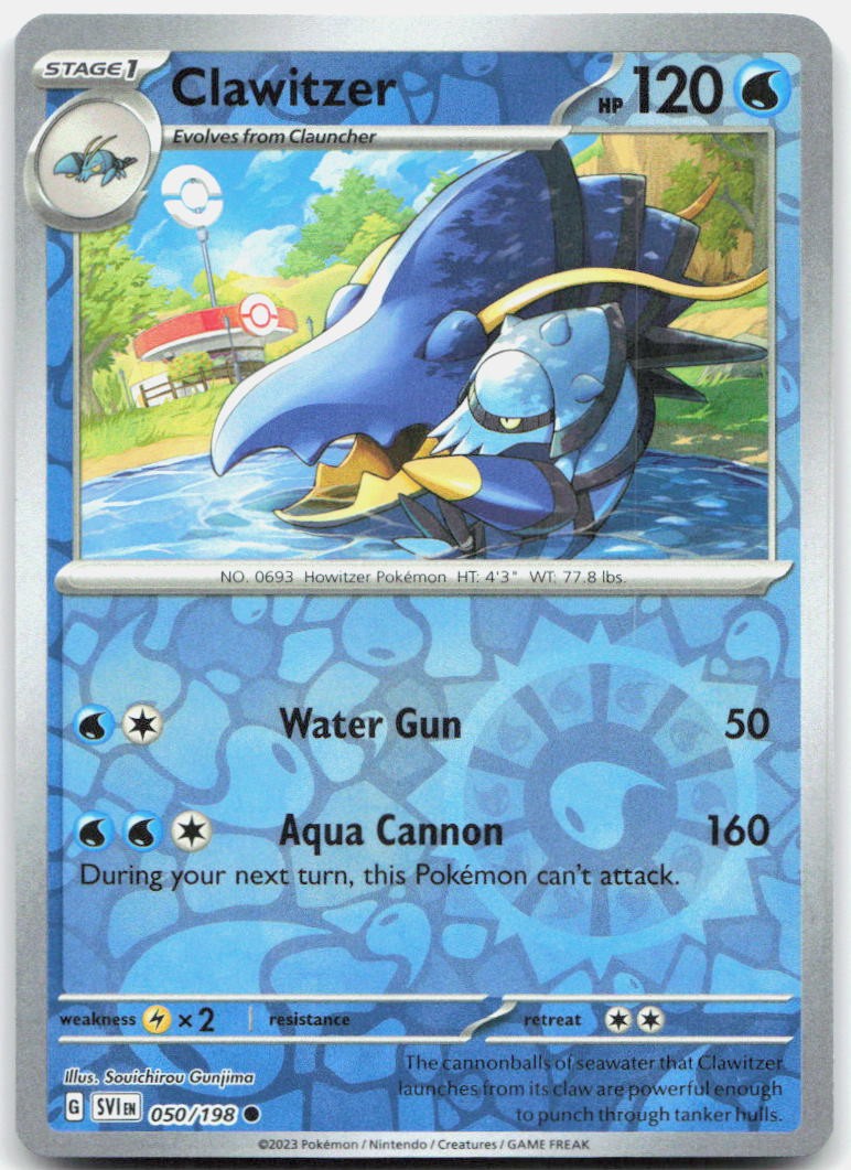 Clawitzer Reverse Holo Common SV01: Scarlet & Violet Base Set 050/198 NM