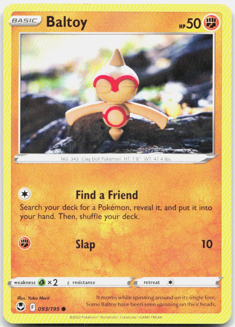 Baltoy 093/195 Common Silver Tempest Pokemon Near Mint