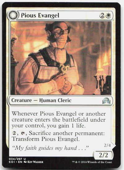 Pious Evangel U Shadows over Innistrad 34 NM