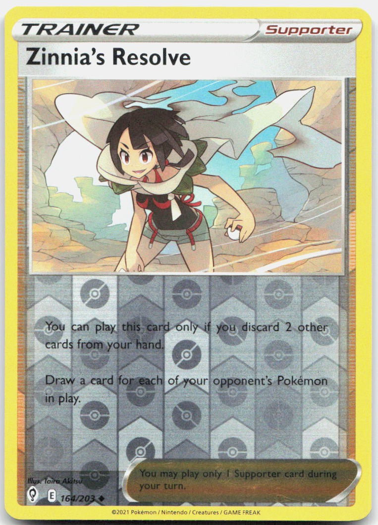 Zinnia's Resolve Reverse Holo Uncommon SWSH07: Evolving Skies 164/203 NM