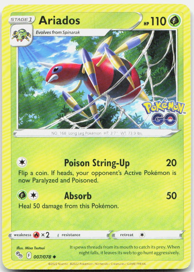 Ariados 007/078 Uncommon Pokemon GO Pokemon Near Mint