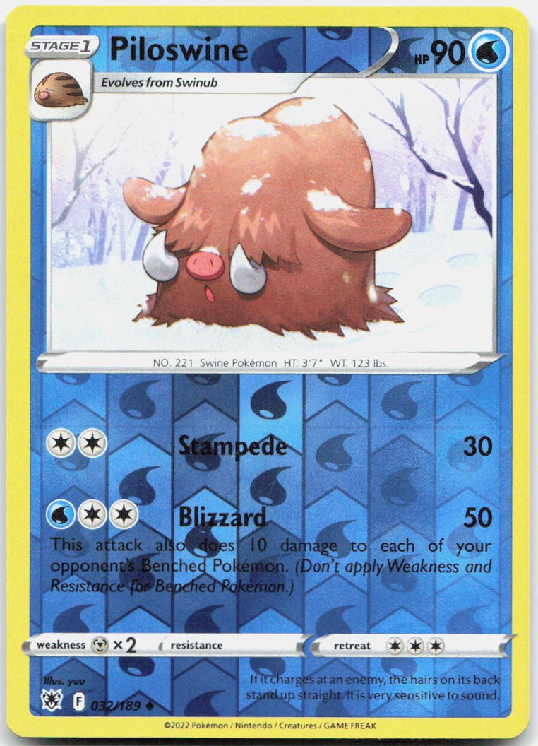 Piloswine Reverse Holo Uncommon SWSH10: Astral Radiance 032/189 NM