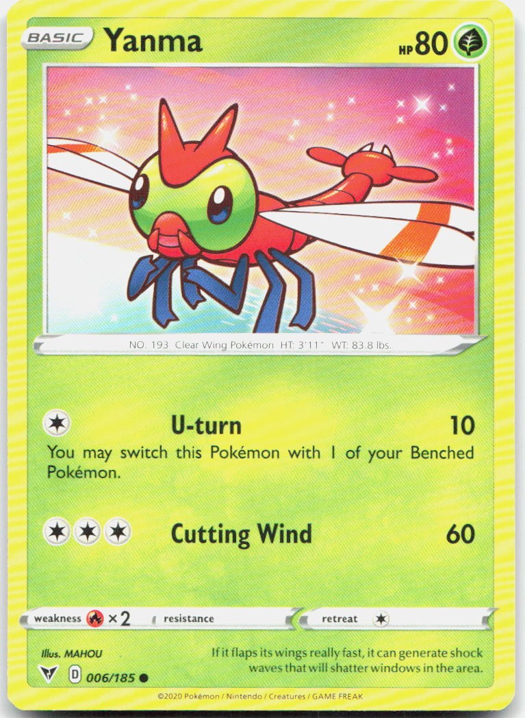 Yanma 006/185 Common Vivid Voltage Pokemon Near Mint