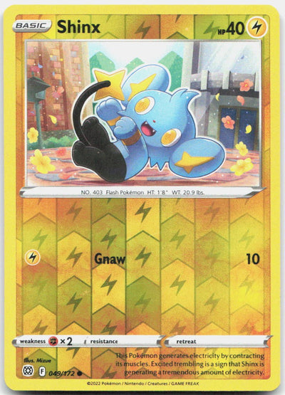 Shinx 049/172 Common Brilliant Stars Pokemon Reverse Holo Near Mint