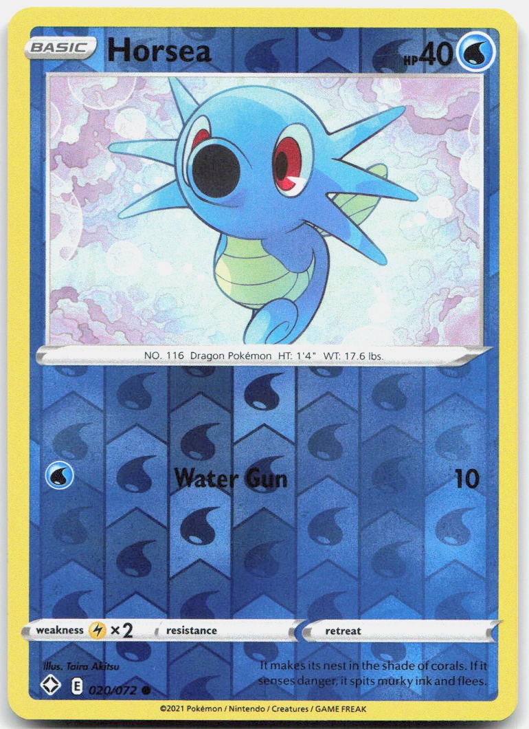 Horsea Reverse Holo Common Shining Fates 020/072 NM