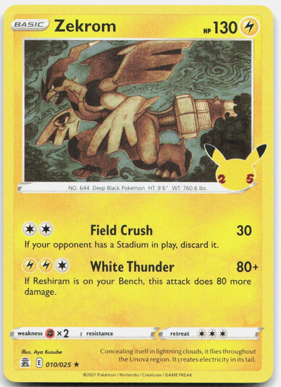 Zekrom 010/025 Rare Celebrations Pokemon Holo Near Mint