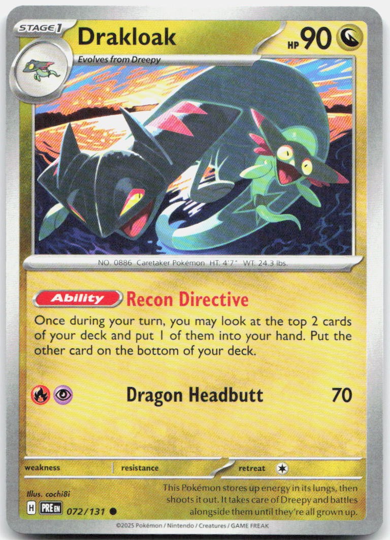 Drakloak 072/131 Common Prismatic Evolutions Pokemon Near Mint