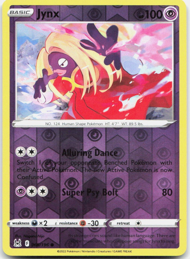 Jynx 068/196 Common Lost Origin Pokemon Reverse Holo Near Mint